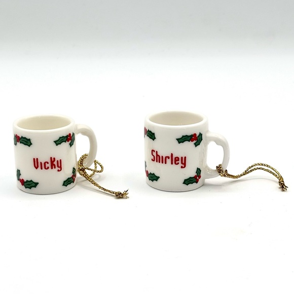 Ganz Miniature Christmas Mug / Cup Ornaments - Set of 2 - Picture 1 of 5